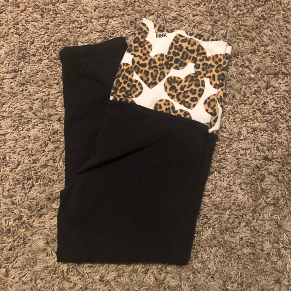 Pink cropped leggings size:XS